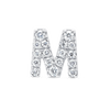 M Letter Natural Diamond Single Stud Earring White Gold