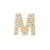 M Letter Natural Diamond Single Stud Earring Yellow Gold