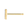 M Letter Natural Diamond Single Stud Earring Yellow Gold