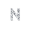 N Letter Natural Diamond Single Stud Earring White Gold