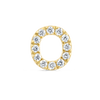 O Letter Natural Diamond Single Stud Earring Yellow Gold