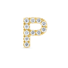 P Letter Natural Diamond Single Stud Earring Yellow Gold