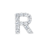 R Letter Natural Diamond Single Stud Earring White Gold