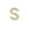 S Letter Natural Diamond Single Stud Earring Yellow Gold