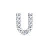 U Letter Natural Diamond Single Stud Earring White Gold