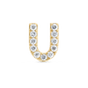 U Letter Natural Diamond Single Stud Earring Yellow Gold