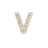 V Letter Natural Diamond Single Stud Earring Yellow Gold