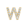 W Letter Natural Diamond Single Stud Earring Yellow Gold