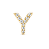 Y Letter Natural Diamond Single Stud Earring Yellow Gold