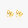 Infinity Natural Diamond Stud Earrings Yellow Gold