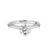 1 Carat Natural Round Knife-Edge Solitaire White Gold Ring