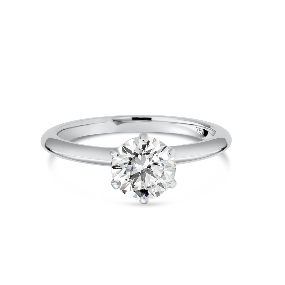 1 Carat Lab-Grown Round Knife-Edge Solitaire White Gold