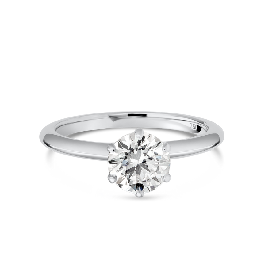 1 Carat Lab-Grown Round Knife-Edge Solitaire White Gold