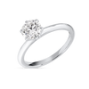 1 Carat Natural Round Knife-Edge Solitaire White Gold Ring