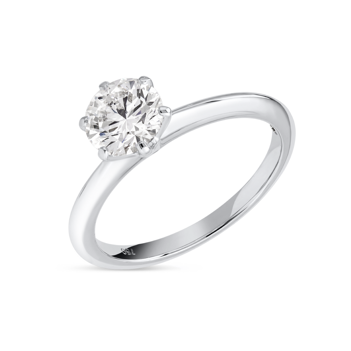 1 Carat Lab-Grown Round Knife-Edge Solitaire White Gold