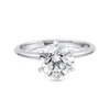 2 Carat Natural Round Knife-Edge Solitaire White Gold Ring