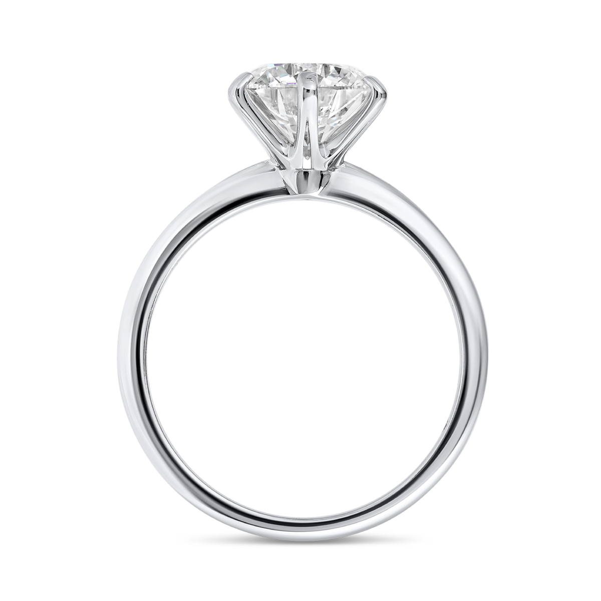 2 Carat Lab-Grown Round Knife-Edge Solitaire White Gold Ring