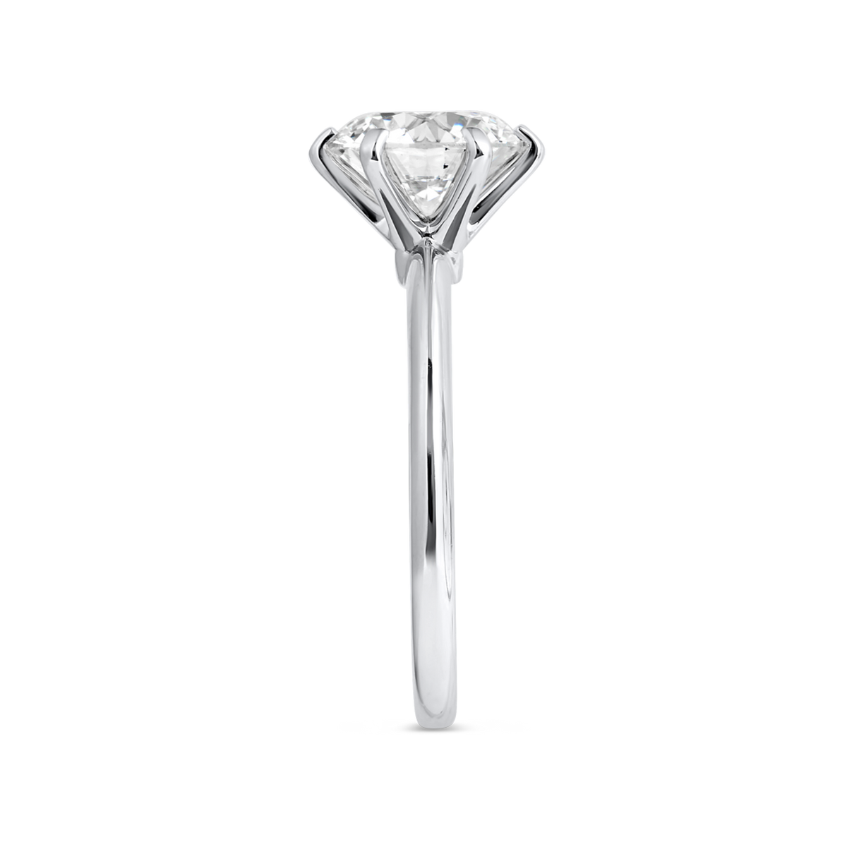 2 Carat Lab-Grown Round Knife-Edge Solitaire White Gold Ring