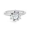 3 Carat Lab-Grown Round Knife-Edge Solitaire White Gold Ring