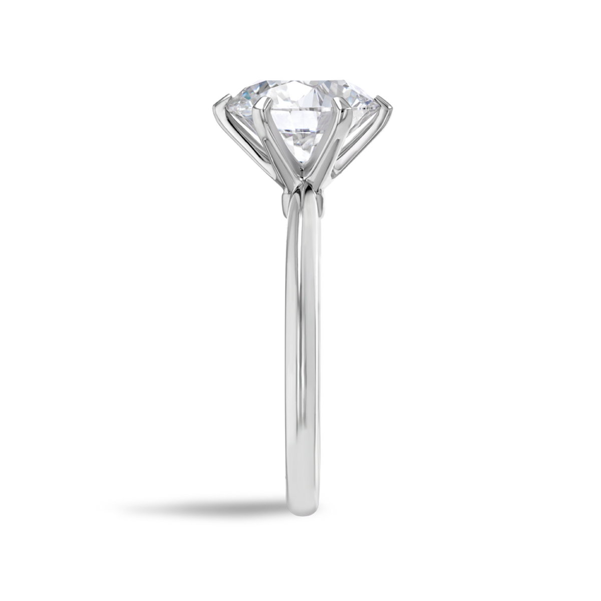 3 Carat Lab-Grown Round Knife-Edge Solitaire White Gold Ring