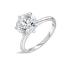 3 Carat Lab-Grown Round Knife-Edge Solitaire White Gold Ring