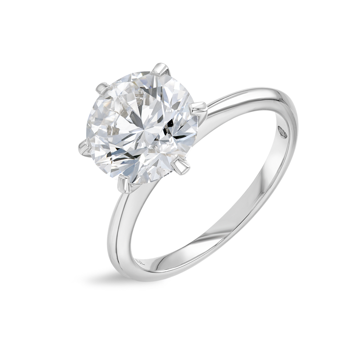 3 Carat Lab-Grown Round Knife-Edge Solitaire White Gold Ring