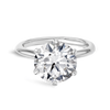 4 Carat Natural Round Knife-Edge Solitaire White Gold Ring