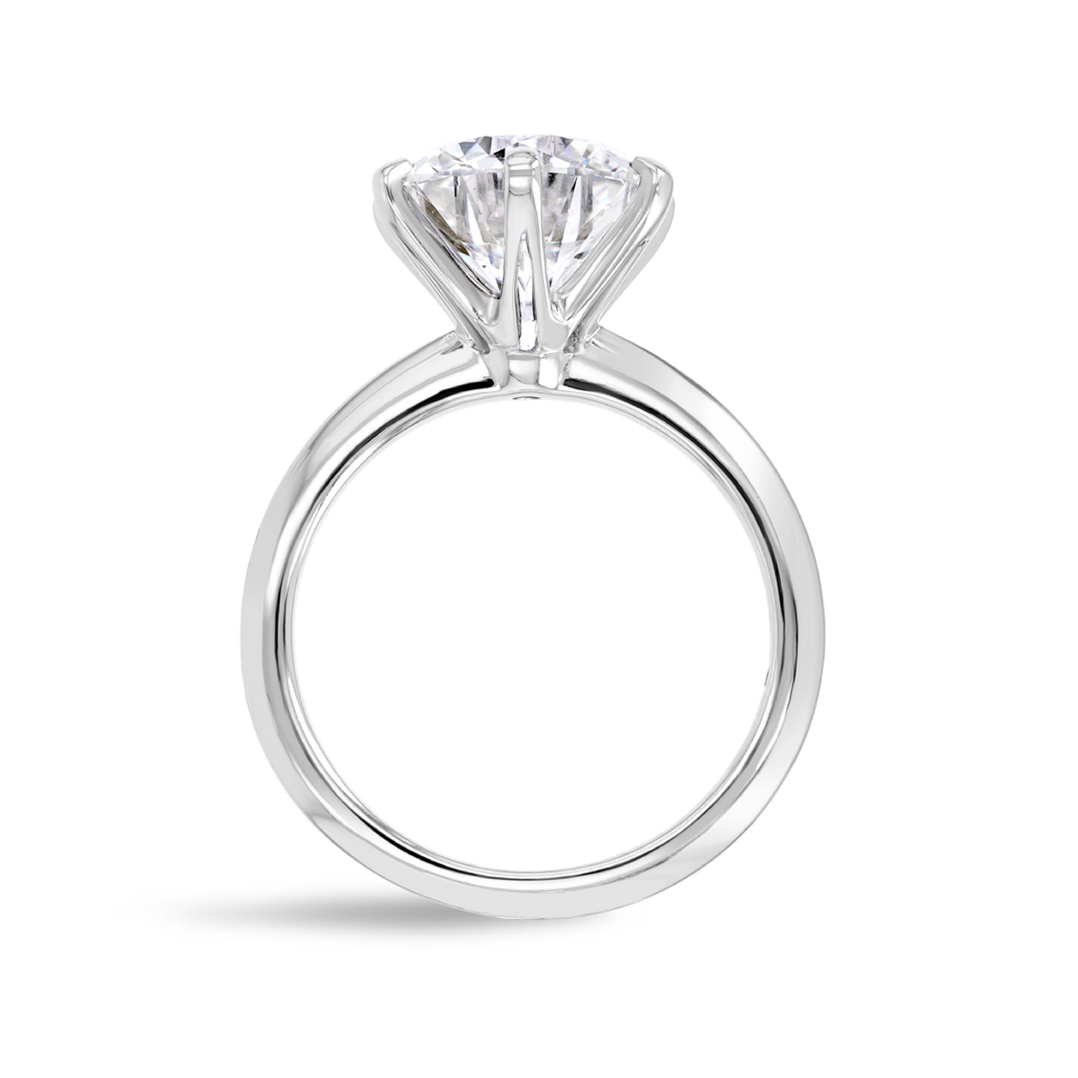 4 Carat Lab-Grown Round Knife-Edge Solitaire White Gold Ring