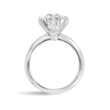 4 Carat Natural Round Knife-Edge Solitaire White Gold Ring
