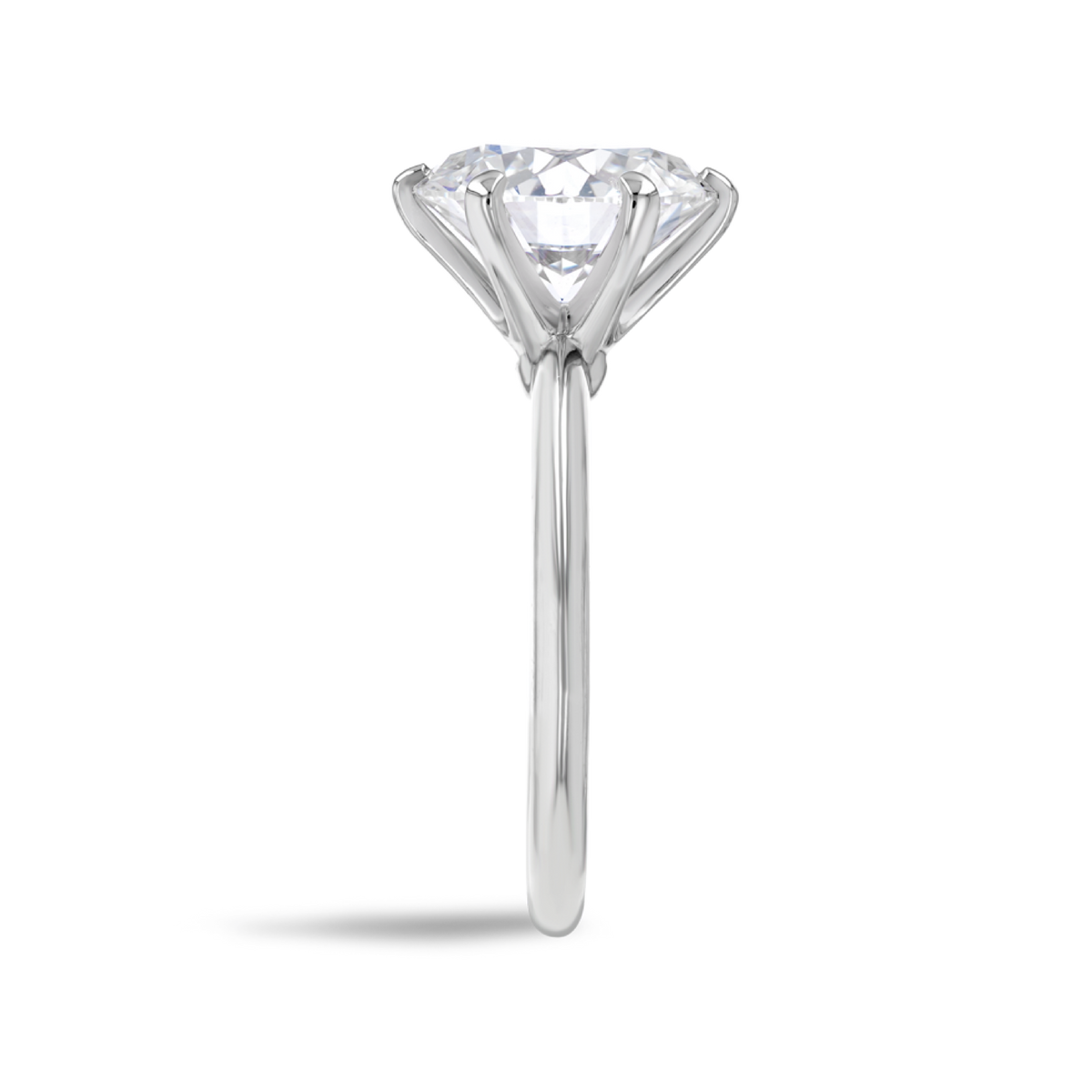 4 Carat Lab-Grown Round Knife-Edge Solitaire White Gold Ring