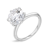 4 Carat Natural Round Knife-Edge Solitaire White Gold Ring