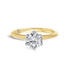 1 Carat Natural Round Knife-Edge Solitaire Yellow Gold