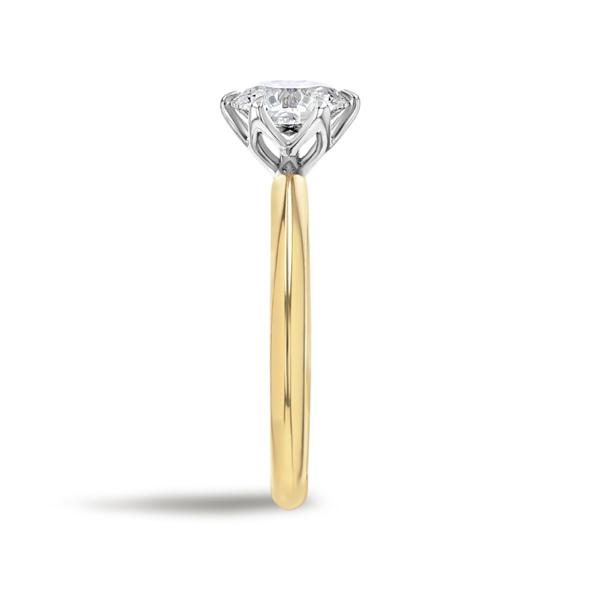 1 Carat Lab-Grown Round Knife-Edge Solitaire Yellow Gold