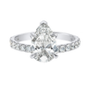 2 Carat Natural Pear Diamond Band White Gold Ring