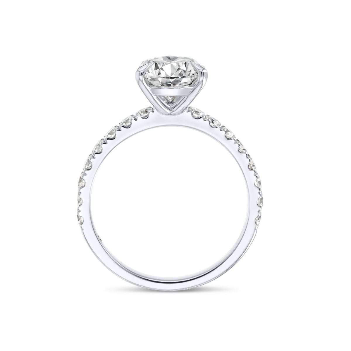 2 Carat Natural Pear Diamond Band White Gold Ring