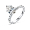 2 Carat Natural Pear Diamond Band White Gold Ring