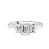2 Carat Natural Emerald Trilogy With Side Emeralds White Gold Ring