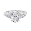 2.5 Carat Natural Oval Trilogy With Side Pears White Gold Ring