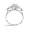 2.5 Carat Lab-Grown Oval Trilogy With Side Pears White Gold Ring