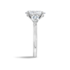 2.5 Carat Lab-Grown Oval Trilogy With Side Pears White Gold Ring