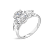 2.5 Carat Lab-Grown Oval Trilogy With Side Pears White Gold Ring