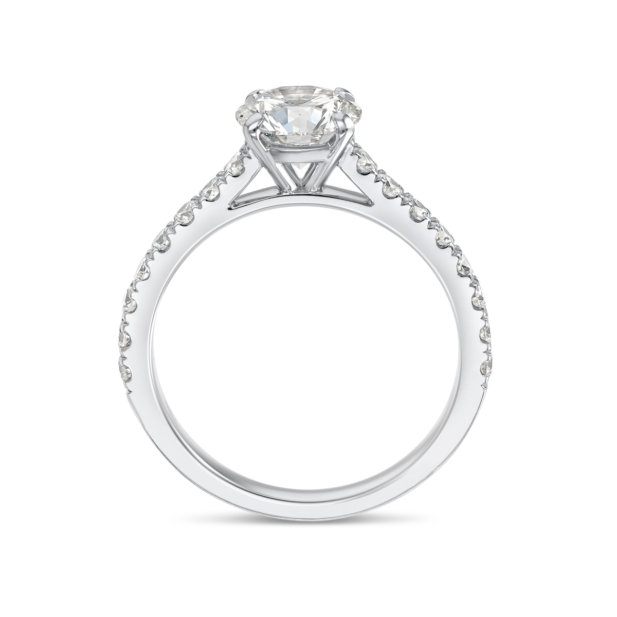 1 Carat Lab-Grown Round Diamond Band White Gold Ring