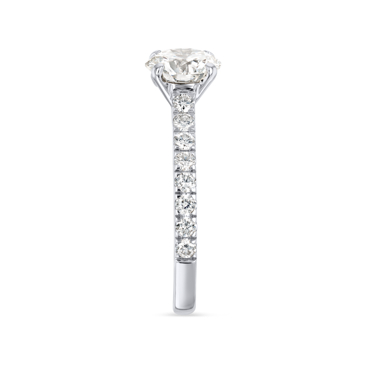 1 Carat Lab-Grown Round Diamond Band White Gold Ring