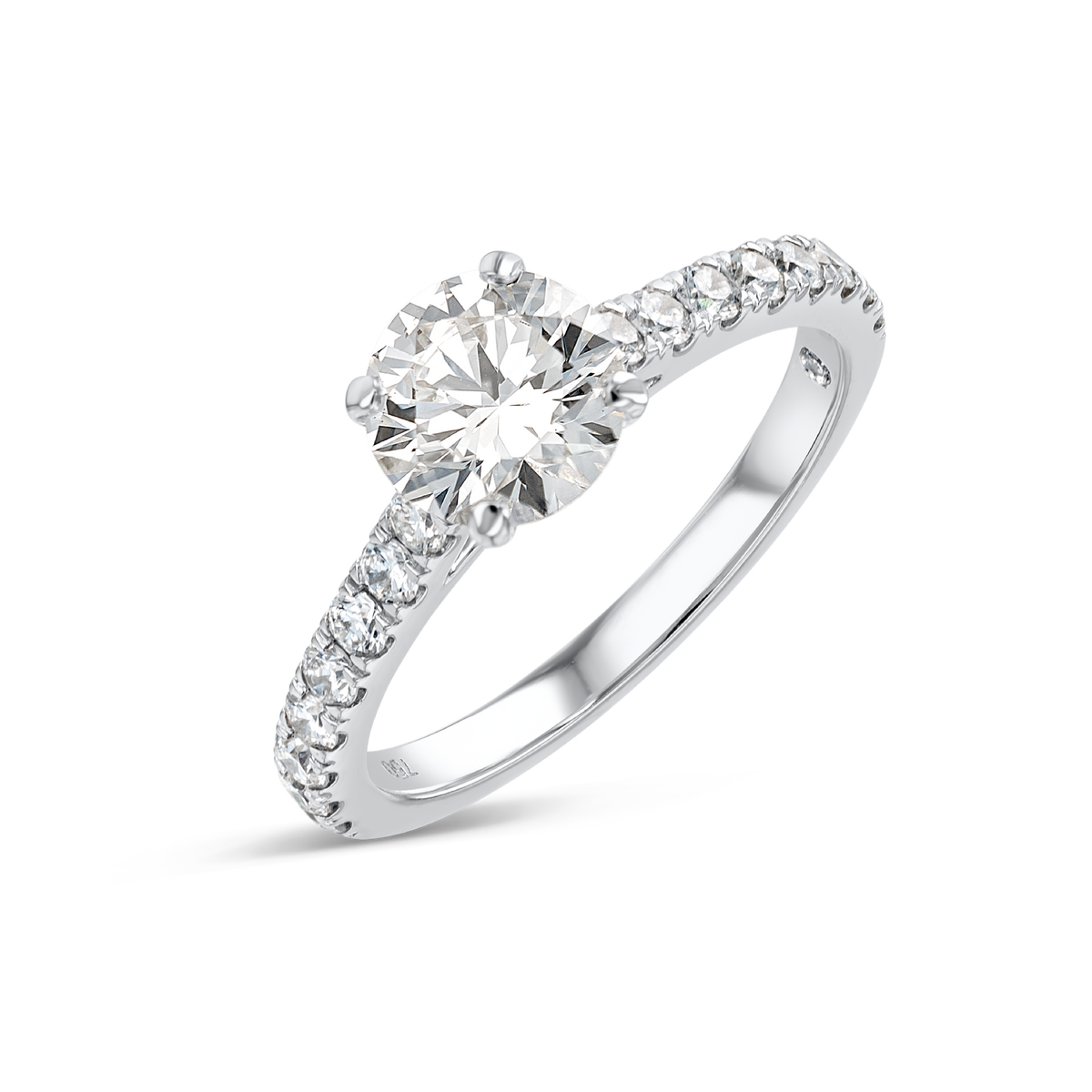 1 Carat Lab-Grown Round Diamond Band White Gold Ring
