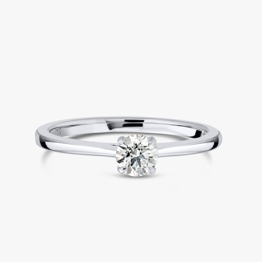 0.3 Carat Lab-Grown Round Classic Solitaire White Gold Ring