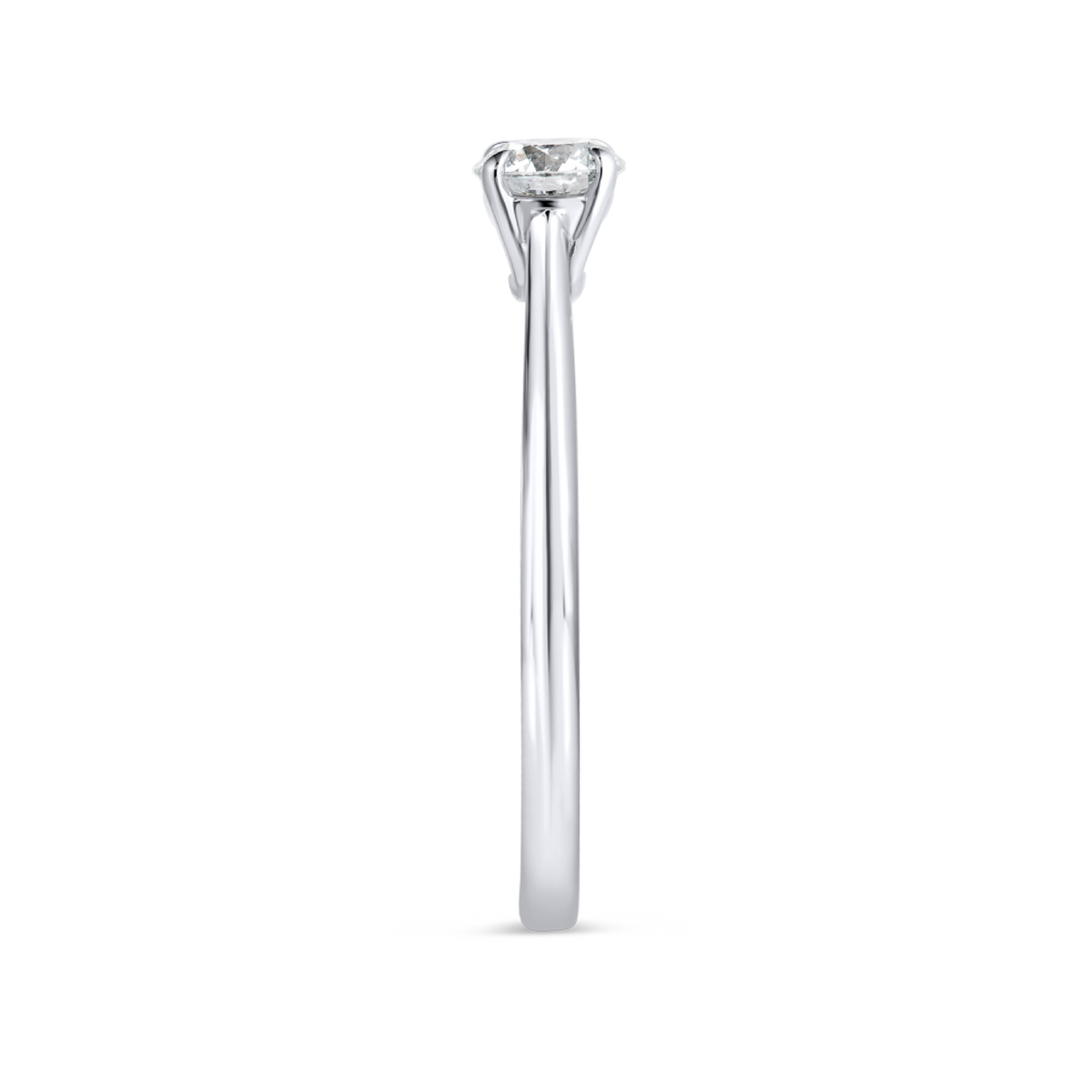 0.3 Carat Natural Round Classic Solitaire White Gold Ring