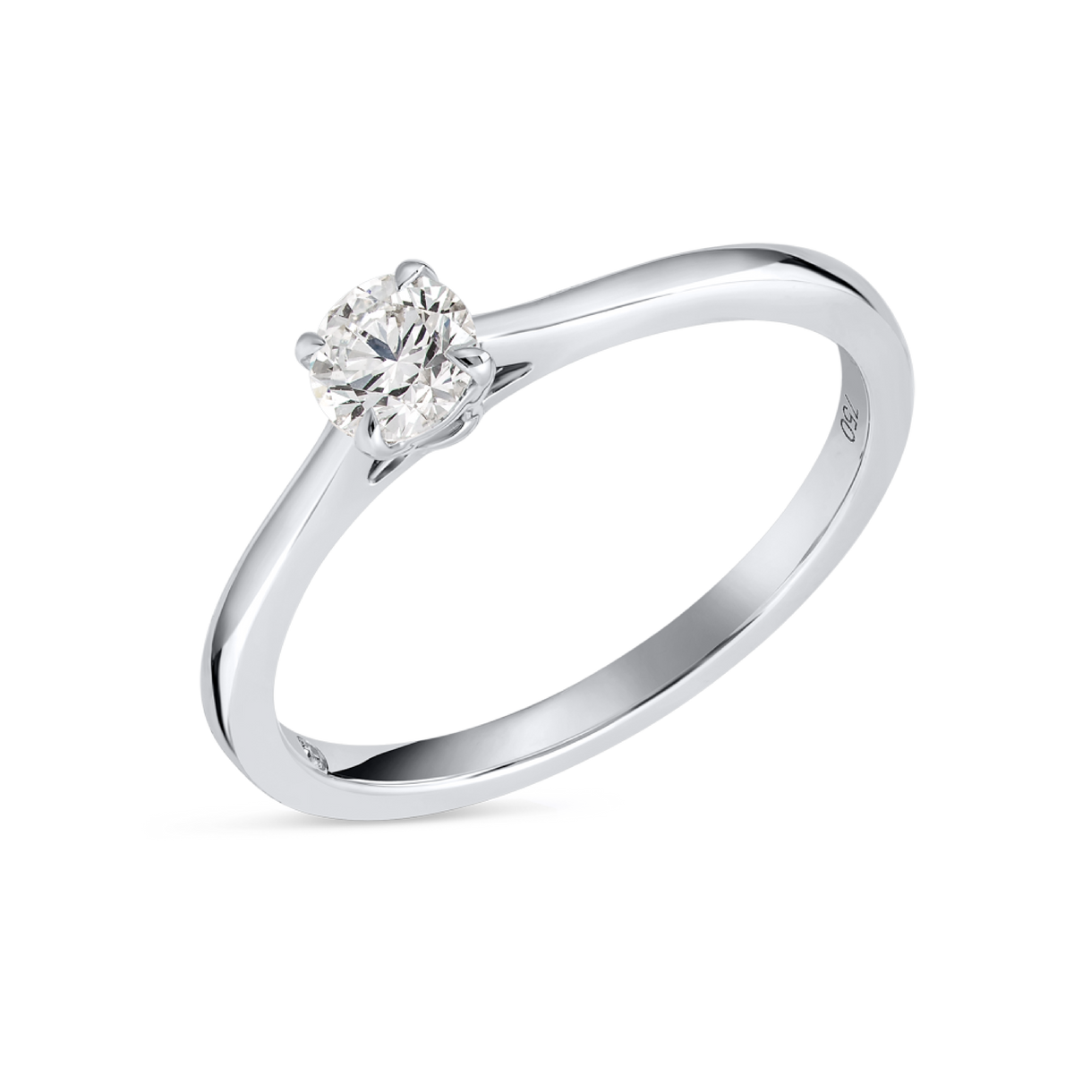 0.3 Carat Lab-Grown Round Classic Solitaire White Gold Ring