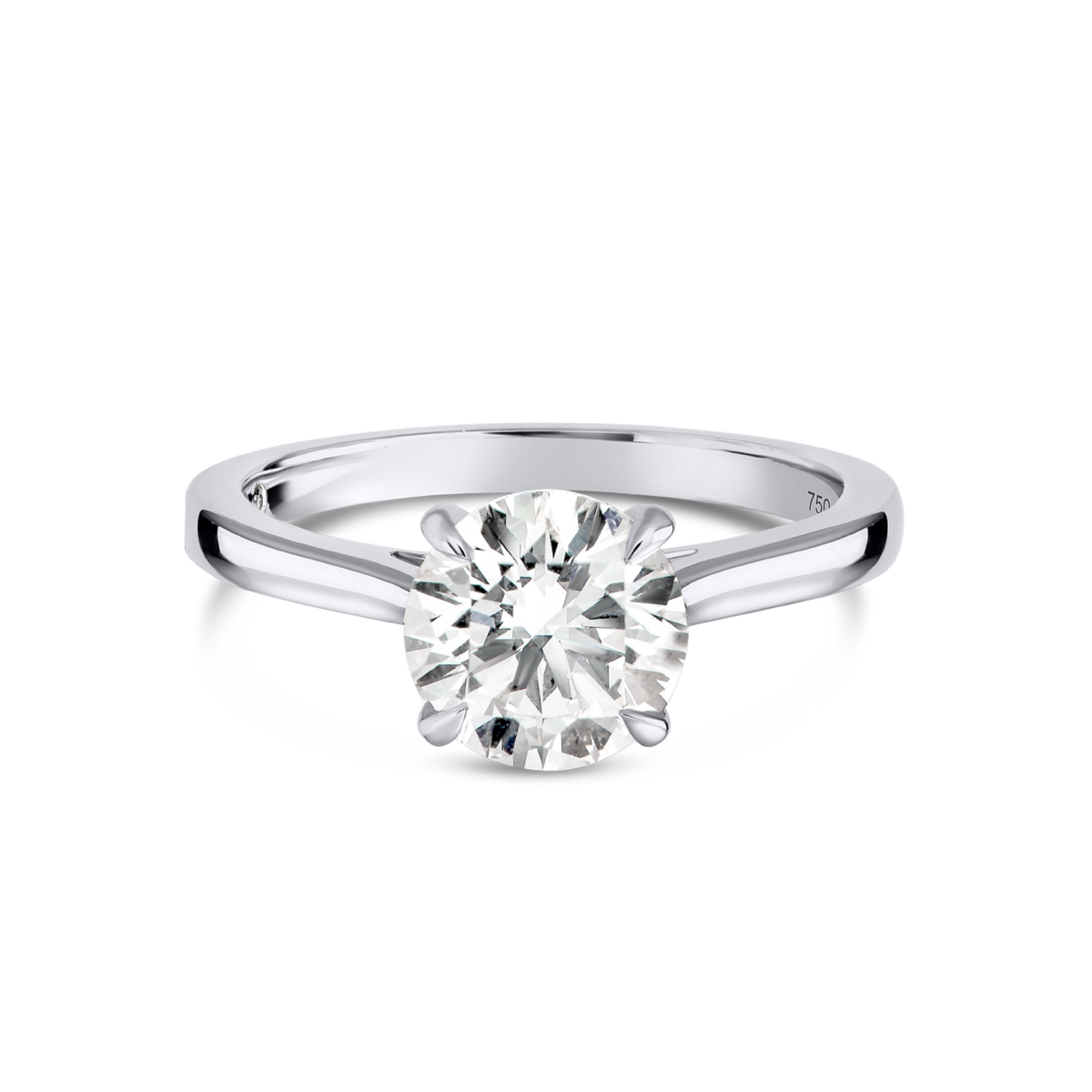 1.5 Carat Lab-Grown Round Classic Solitaire White Gold Ring