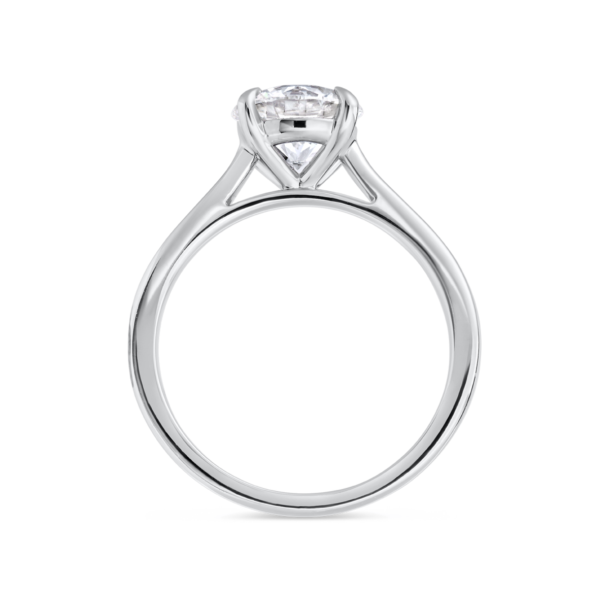1.5 Carat Lab-Grown Round Classic Solitaire White Gold Ring