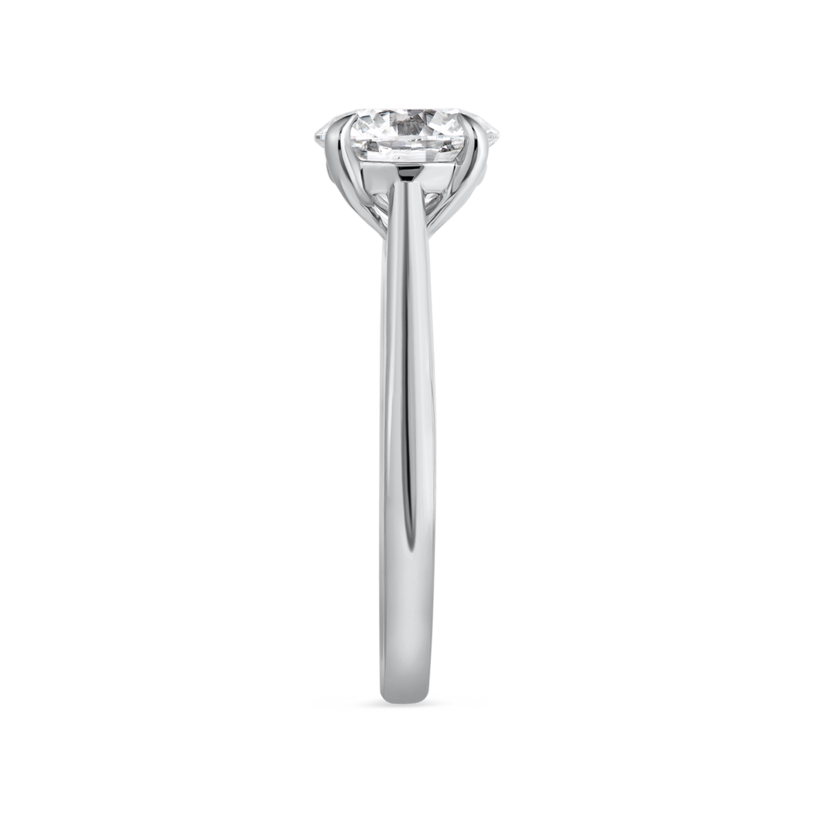 1.5 Carat Natural Round Classic Solitaire White Gold Ring